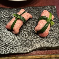 肉の田じま - 特上タンの南蛮ネギ味噌包み