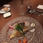 French Hana - 魚介のサラダ：北海道産　ホタテ　サラダ　ライム添え