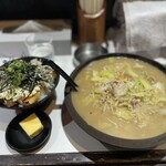 Champon Nin Niku Pawa - ちゃんぽん［中］＋へたマヨ丼［中］＋バター