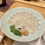 旨い魚と旬菜料理 ふくとく - とらふぐ満喫コース12,500円：ふぐ刺し