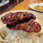 炭火焼肉ホルモンさわいし - 家人もハラミオンザライス