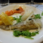 山猫軒 - 今度は魚（帆立にハゼのマリネにサーモンと海老かな）