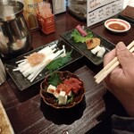 居酒屋亀屋権八 - 食べかけで少し減っています。ごめんなさい。