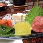 湯宿 梅ぞ乃 - 夕食（刺身）