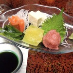 湯宿 梅ぞ乃 - 夕食（刺身）