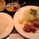 KAZUSAYA - 大山鶏の唐揚定食 ９００円也