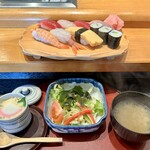 しほう田 - にぎり寿司ランチ…1100円(税込)※2024年より1300円