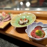 しほう田 - おまかせお造り（鮪ユッケ）