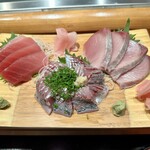 しほう田 - おまかせお造り（鯵、鰤、鮪）
