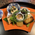 日本料理 新茶家 - 大好きな八寸。アブラボウ味噌漬けが面白い