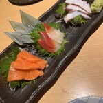 なまいき - 九州産 鮮魚のお造り3点盛り合わせ