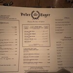 Peter Luger Steak House Tokyo - Foof menu