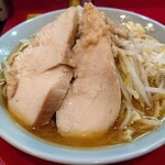 Jikaseimen Tori - ラーメン850円、麺増し（100g）100円、ニンニクちょいまし、野菜ちょいまし