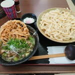 榛名十文字うどん - 温玉も付けてみました。