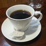 キッチン ブルー グローブ - ホットコーヒーのアップ