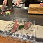 ステーキ懐石都 春日 - ヒレ肉寿司
