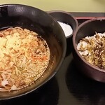 Yudetarou - 朝のBセット(高菜ご飯と温玉、480円)