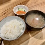 しんのすけ - 白めし(みそ汁・ぬかづけ付)