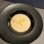 osteria Nori - スープは白いですがトマトのズッパ。フレッシュなオリーブオイルのかおりがよかったです