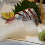 竹うち - 2013.12シマアジと剣イカの盛り合わせ