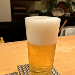 ふた川 - 生ビール　
上品な容量はビール好きとしては物足りないが薄いビアグラスはいい◎