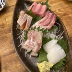 宇久 - お造り5種盛り(3切れづつに)♪