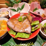 一六茶寮 - 小鉢5（牛赤身肉のローストビーフ）