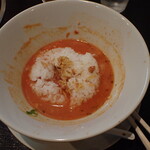 俺のとんこつラーメン 伝丸 - リゾットみたいにして頂きました