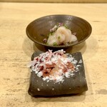 焼鳥 谷口 - ムネのお造り　肝・ずり・心臓お造り