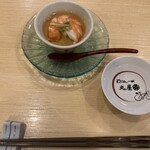 Wagohan Ikkom Maruya - お通し(茶碗蒸しと日本酒)