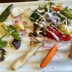 ナチュラルカフェ＆レストラン 椨の木 - 自然農法野菜ランチ¥1,400(温野菜多め)のサラダ
