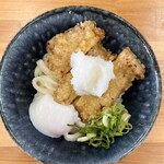 がいな製麺所 - 温泉たまごのとり天おろし釜たま(温)