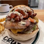 CRUZ BURGERS & CRAFT BEERS - 【LTD  BURGER】 『Noble Bacon Cheese  BURGER¥2,380』 ※自家製ピクルスは、ご厚意になります。 『HOT COFFEE¥420』