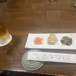 すし屋の中川 - 前菜。大好きな湯葉が嬉しい。