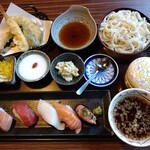 海山亭いっちょう - お寿司天ぷら御膳（小うどんセット）¥1,419/税込