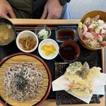 葉武里 - 蕎麦と海鮮丼セット（1300円）