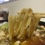 レストラン大手門 - 麺アップ　　　平打ち麺