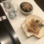 かいせん問屋ごう - 野沢菜の醤油漬けとワサビ長芋