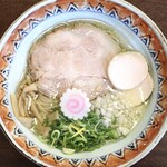 石臼玄麦自家製らーめん 丸竈 - さば煮干しゆずらーめん(塩)背脂なし
