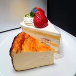 アリーバースデー - 料理写真:バスクチーズケーキ、国産苺のショートケーキ