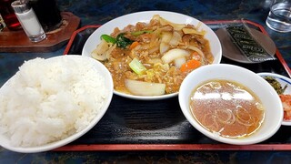 Maruyama Hanten - 肉野菜うま煮定食＋ご飯大盛り