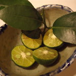 月桃庵 - OptioA30：庭で採ったシークァーサー