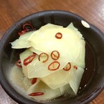 Motsu Yaki Motsu Nabe Kameido Kyou Motsu - 自家製ガリ付け　290円