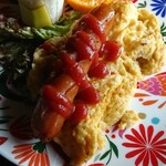 古民家カフェ 繁陽亭 - ウインナー付きスクランブルエッグ