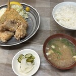 Marui Shiyokudou - アジ・からあげ定食