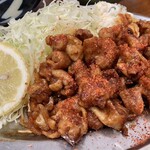 舞木ドライブイン - もつ焼き定食　　七味＆おろしニンニクでカスタマイズ!!