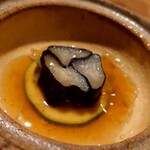 ウエストパパ - 昆布出汁煮込み深谷ねぎの海苔巻・昆布出汁のジュレ