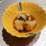 京橋 天冨良と鮨 いしい - あなごと胡麻豆腐の揚げ出し