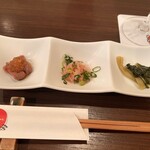 逸品串揚げ なおちゃん 三宮 - コースの前菜3種盛り
