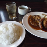 ガスト - ランチ ハンバーグ＆コロッケ＆バジルソーセージ ガスト 札幌栄町店